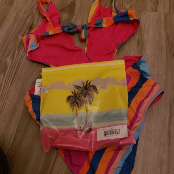 Farm Rio Striped Scarf One Piece - Picture 8 of 10